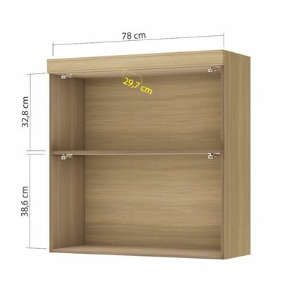 Armário 2 Portas Basculante  80cm 100 Mdf Nature/verde