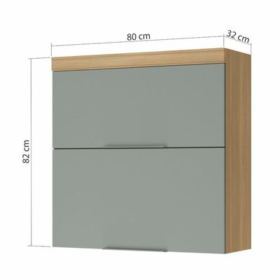 Armário 2 Portas Basculante  80cm 100 Mdf Nature/verde