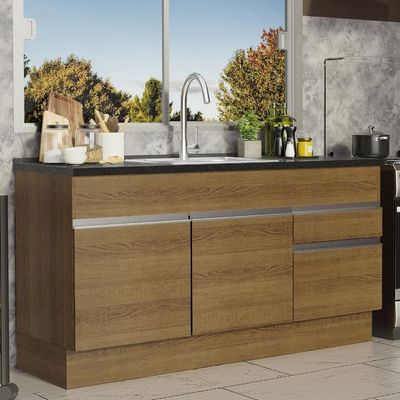 Balcão de Pia Glamy 2 Portas 2 Gavetas Rustic Madesa