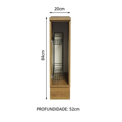 Balcão Porta-temperos Glamy, Agata e Stella 20cm Rustic