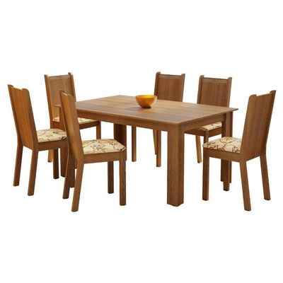 Conjunto Sala de Jantar Analu Mesa c/ 6 Cadeiras - Madesa