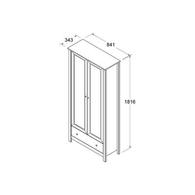 Cristaleira 2 Portas 1 Gaveta E-954 Branco Ditália