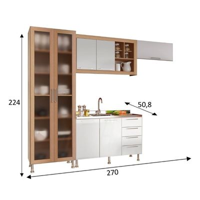 Armario Cozinha Completo Ditália Aspen 4pc S/tampo Cv/br A48