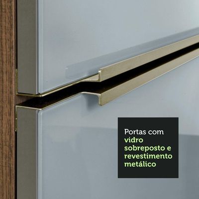 Armário Aéreo Madesa Lux 60 Cm 1 Porta Rustic/cinza