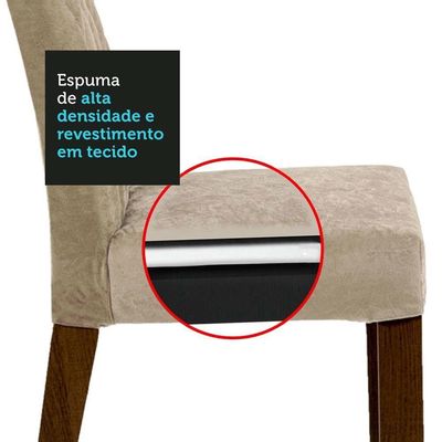 Conjunto Sala De Jantar Mesa Tampo De Madeira 4 Cadeiras