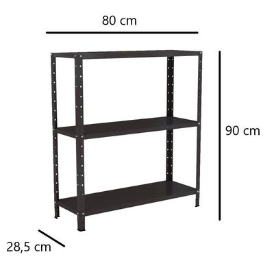 Estante Aço 3 Prateleiras Eaf007 Preto