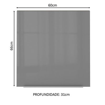 Armário Aéreo Madesa Lux 60 Cm 1 Porta Rustic/cinza