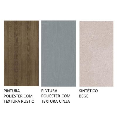 Conjunto Sala De Jantar Mesa Tampo De Madeira 4 Cadeiras Rustic/cinza/sintético Bege Samara Madesa
