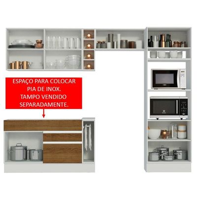 Cozinha Completa Cristal Armário e Balcão (sem Tampo E Pia)
