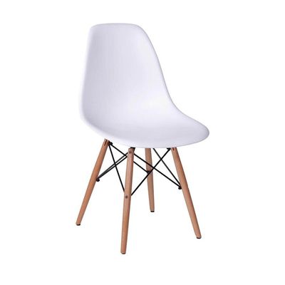 Conjunto Mesa Eames Branca 90cm + 4 Cadeiras Branca