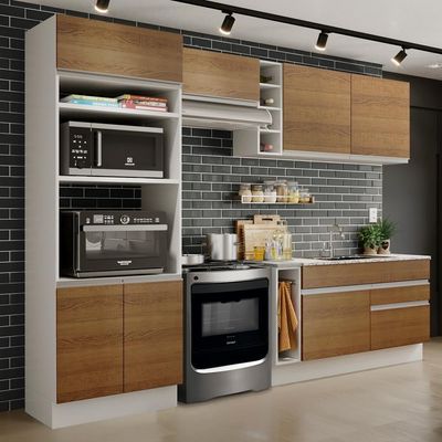 Cozinha Jade com Armário e Balcão sem Tampo e Pia Madesa