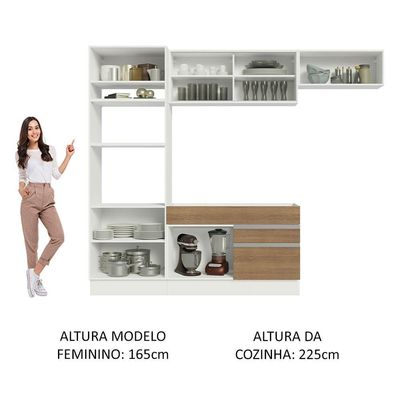 Cozinha Completa 270011 Com Armário E Balcão Branco/Rustic