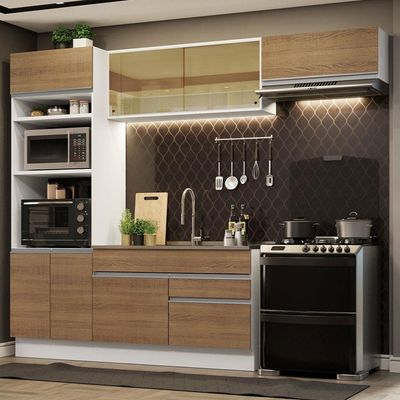 Cozinha Completa 270011 Com Armário E Balcão Branco/Rustic