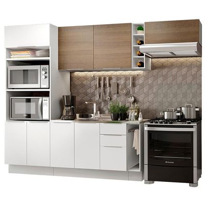 Cozinha Completa Madesa Stella 290002 com Armário e Balcão
