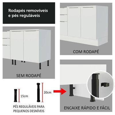 Cozinha Completa Madesa Stella 290002 com Armário e Balcão