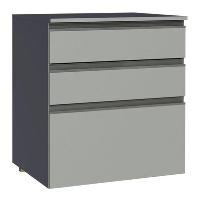 Balcão 60 Cm 3 Gavetas Suspenso Cinza Nice Madesa Cinza
