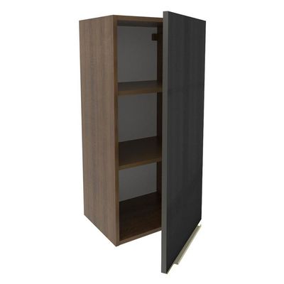 Armário Aéreo Madesa Lux 40x83 cm 1 Porta Rustic e Preto