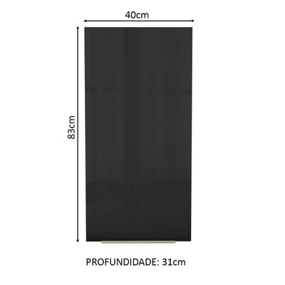 Armário Aéreo Madesa Lux 40x83 cm 1 Porta Rustic e Preto