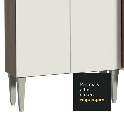 Cozinha Completa Emilly Armário Balcão Branco/Rustic Madesa