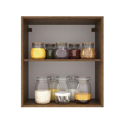 Armário Aéreo Madesa Agata 60cm 1 Porta Rustic Preto
