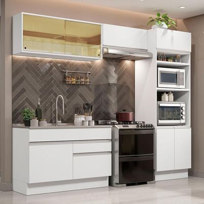 Cozinha Completa 270012 Com Armário E Balcão Branco Branco