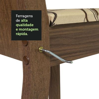 Conjunto Sala De Jantar Mesa Tampo De Vidro 4 Cadeiras Rustic/crema/lírio Bege