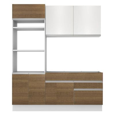 Cozinha Glamy Laura 6 Portas 2 Gavetas Branca/Rustic Madesa