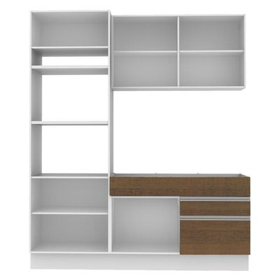 Cozinha Glamy Laura 6 Portas 2 Gavetas Branca/Rustic Madesa