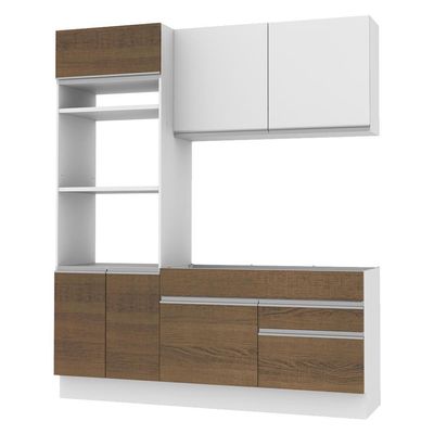 Cozinha Glamy Laura 6 Portas 2 Gavetas Branca/Rustic Madesa
