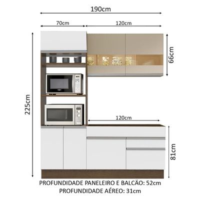 Cozinha Compacta Helen 6 Portas e 2 Gavetas Madesa