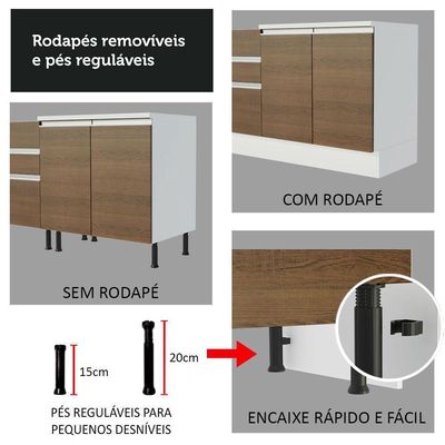 Cozinha Completa Glamy Roma 3 Gavetas 13 Pts Madesa