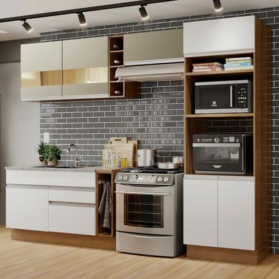 Cozinha Completa Cristal Armário e Balcão (sem Tampo e Pia)