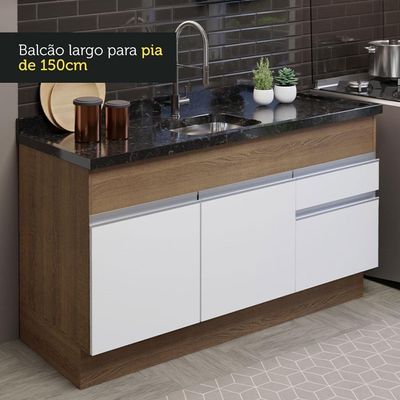 Cozinha Compacta 150002 Com Armário E Balcão Rustic/branco