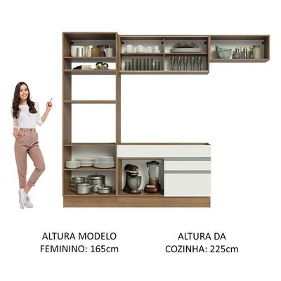Cozinha Completa 270011 Com Armário E Balcão Rustic/branco