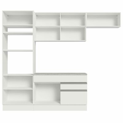 Armário De Cozinha Completa 270cm Branco Glamy 14 Branco