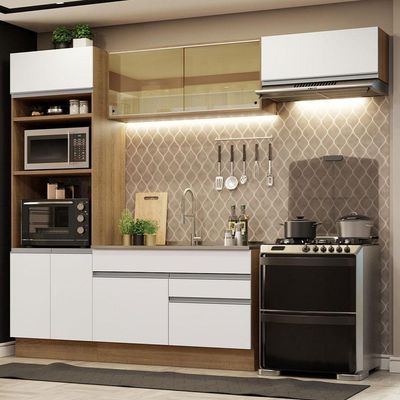 Cozinha Completa 270011 Com Armário E Balcão Rustic/branco