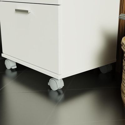 Gaveteiro Para Banheiro Branco Com E Rodinhas Branco