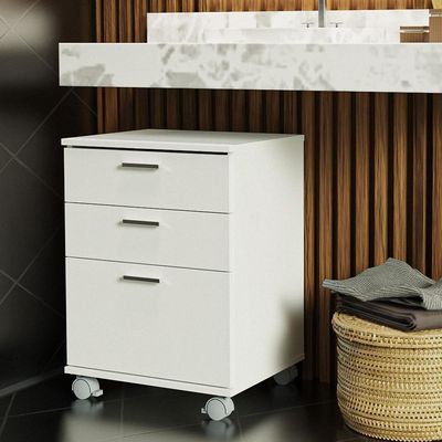 Gaveteiro Para Banheiro Branco Com E Rodinhas Branco