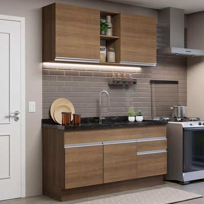 Cozinha Compacta 150002 Com Armário E Balcão RusticRustic