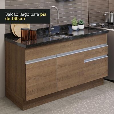Cozinha Compacta 150002 Com Armário E Balcão RusticRustic