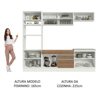 Cozinha Completa 270010 Com Armário E Balcão Branco/Rustic