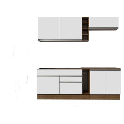Cozinha Completa Parma Armário/Balcão Madesa Rustic/Branco