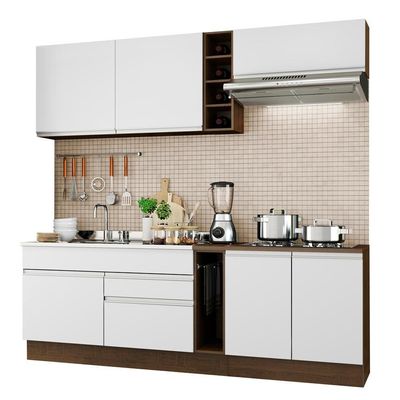 Cozinha Completa Parma Armário/Balcão Madesa Rustic/Branco