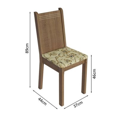 Conjunto Sala De Jantar Mesa Tampo De Madeira 4 Cadeiras Rustic/cinza/lírio Bege Samara Madesa