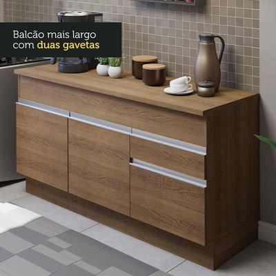 Cozinha Compacta 150001 Com Armário E Balcão RusticRustic