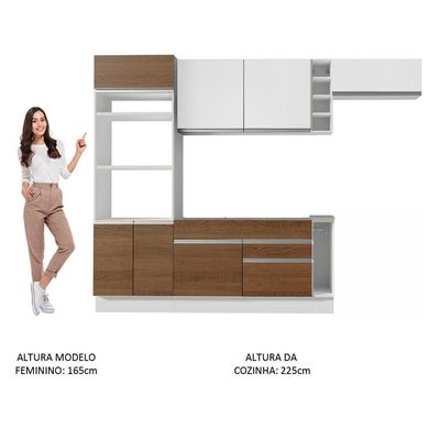 Cozinha Completa Safira com Armário e Balcão + Tampo Madesa