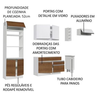 Cozinha Completa Safira com Armário e Balcão + Tampo Madesa