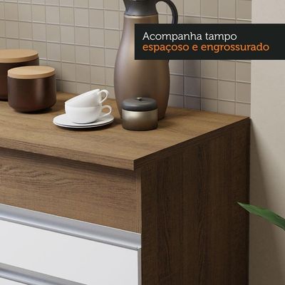Cozinha Compacta 150001 Com Armário E Balcão Rustic/branco