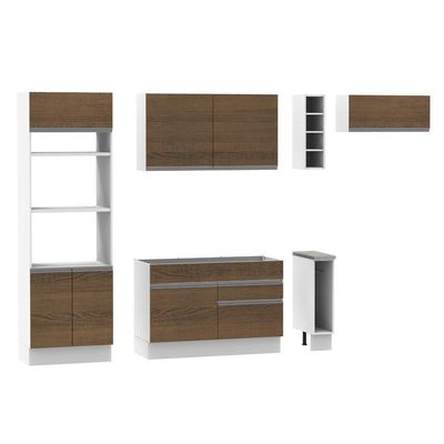 Cozinha Completa Safira Rustic Branco Armário Balcão Madesa