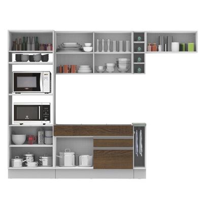 Cozinha Completa Safira Rustic Branco Armário Balcão Madesa